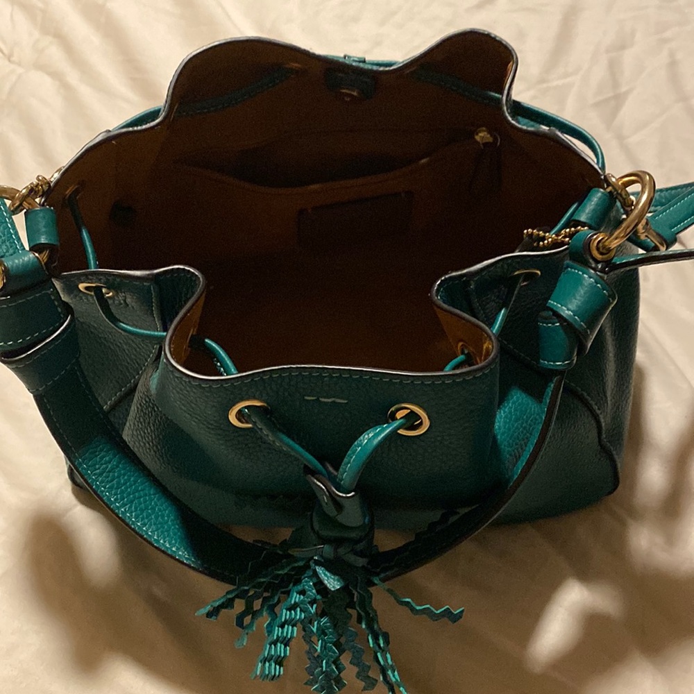 Coach Green Drawstring Purse